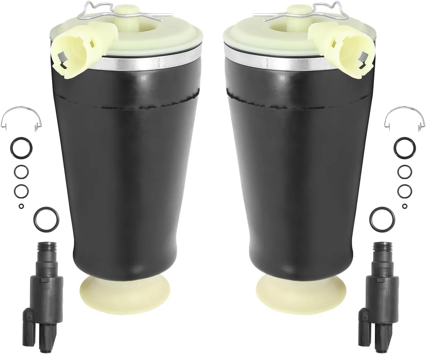 Rear Pair Air Ride Suspension Air Spring Bags w/Solenoid Valves Compatible with 2003-2004 Mercury Marauder