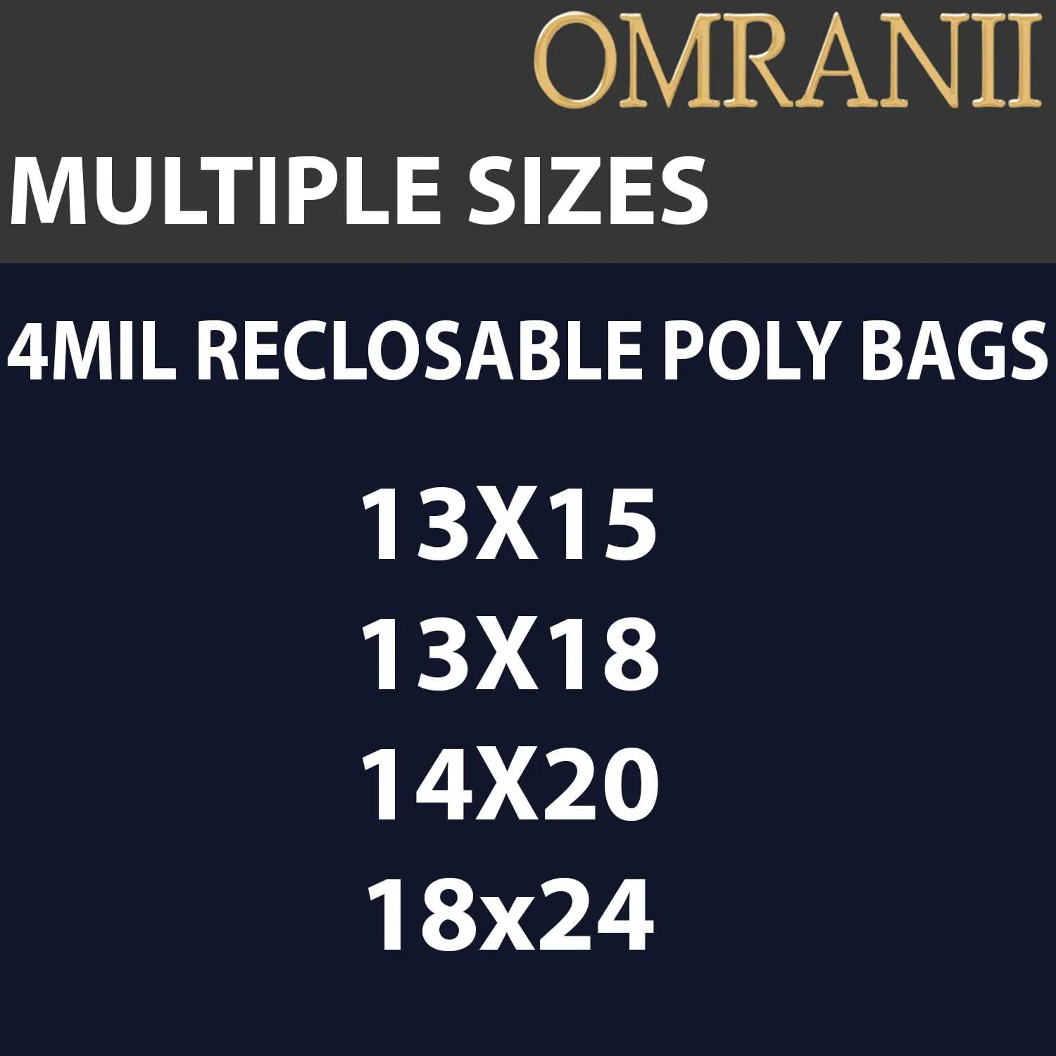 Reclosable Zip Poly Bags, 4Mil 18" X 24" & 50 Bags | Low-Density Polyethylene (LDPE), Durable Poly Baggies | Plastic Zip Lock Storage for Food, Jewelry, Small Parts, and More