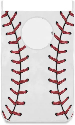 Red Stitching Baseball Door Hanging Laundry Hamper Bag Softball Laces Space Saving Wall Large Laundry Basket Storage Dirty Clothes Bags with Bottom Zippers Hooks For Bathroom Bedroom 1 Pcs