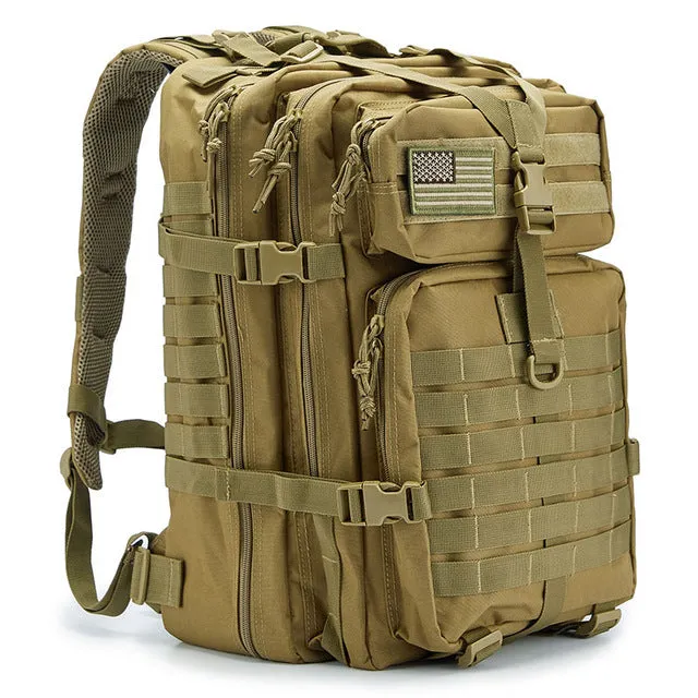 Refire Gear Outdoor Tactical Pack Backpack Large-Capacity Army Waterproof Bug Out Bag Hike Camping Hunting Fishing Trekking Bag