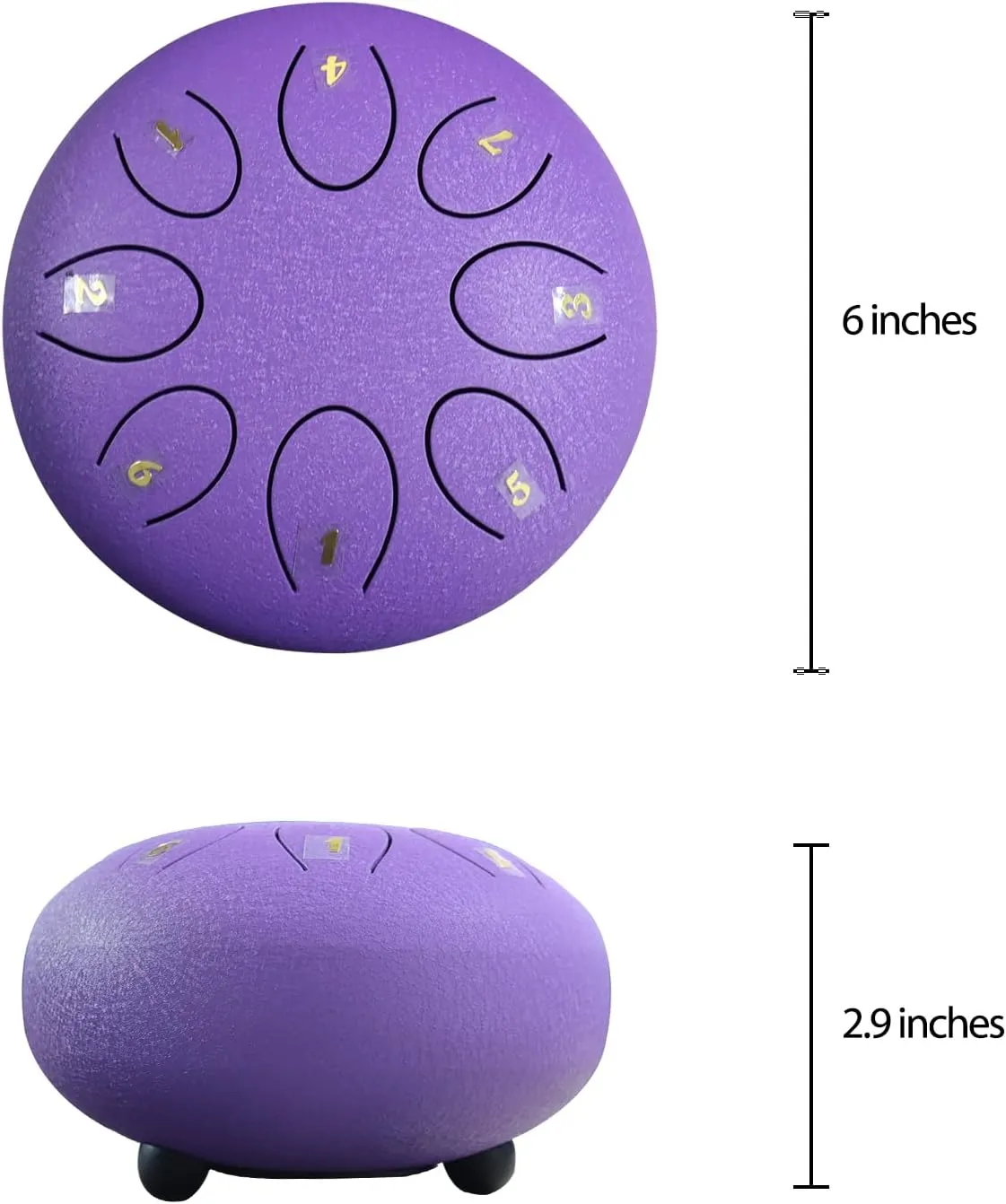 REGIS Steel Tongue Drum 6 inch 8 Notes Musical Percussion Instrument, Rain Drum for Outside - Musician Gift for Family and Friends(Lavende)