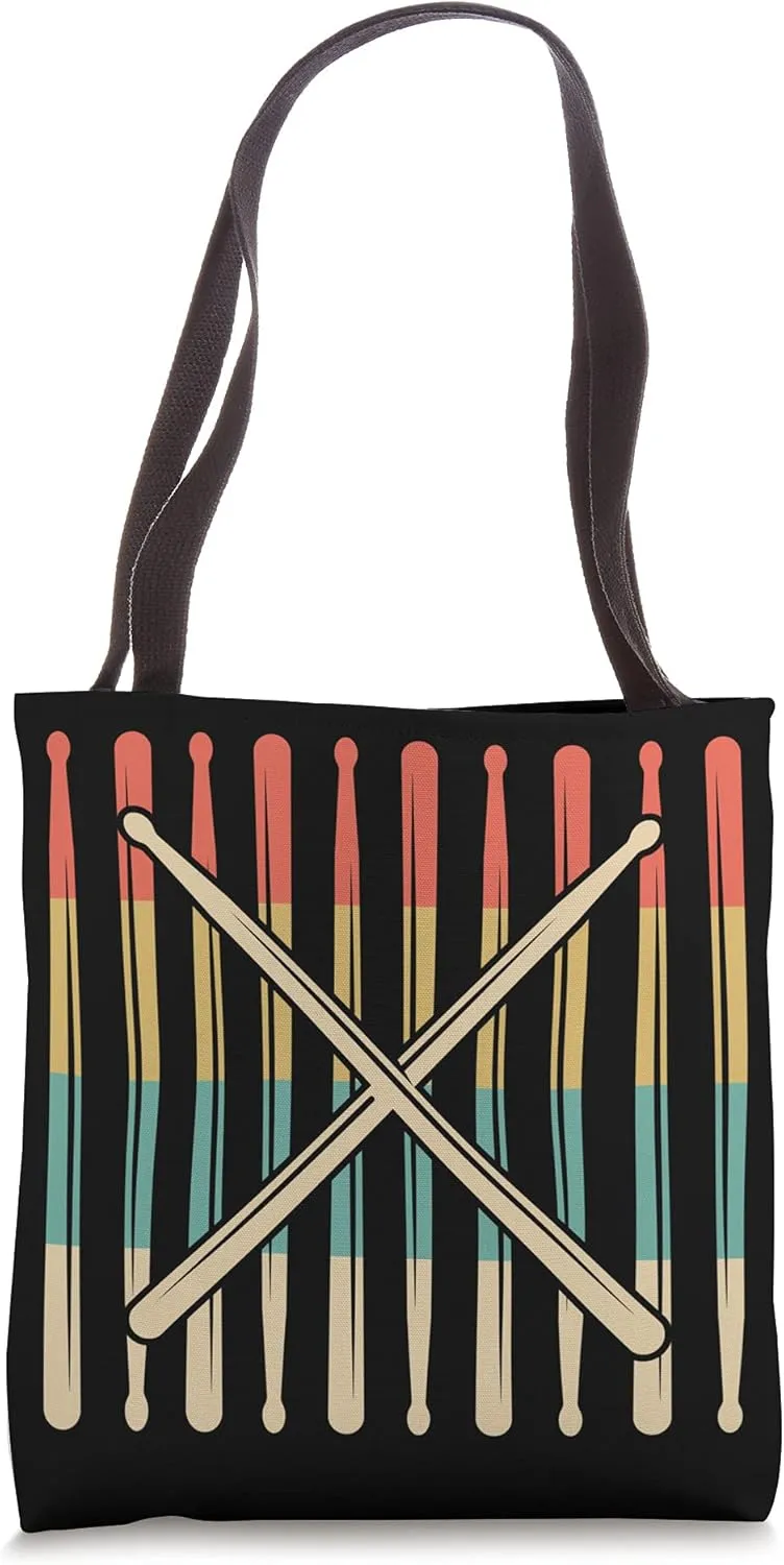 Retro Drumsticks Drums Player Percussion Drummer Drums Tote Bag