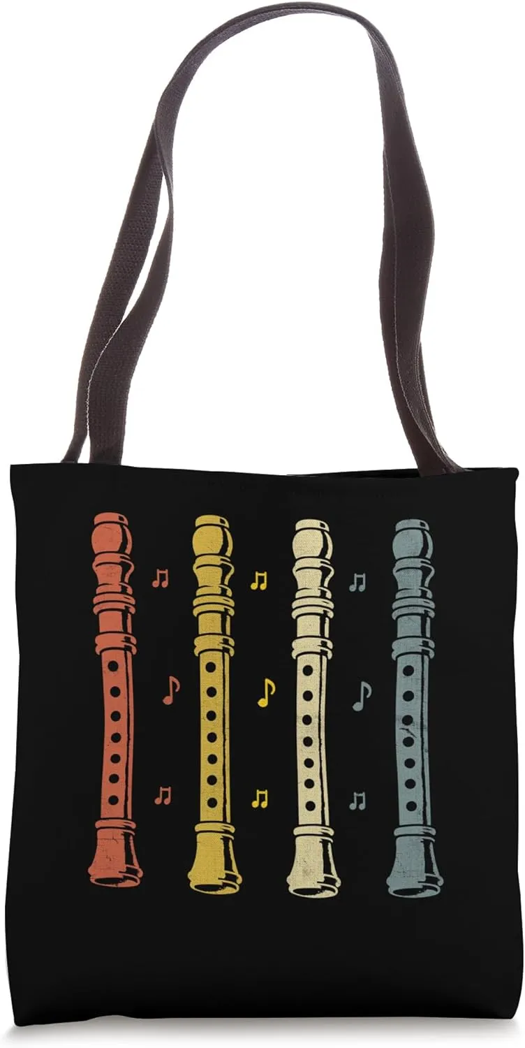 Retro Recorder Player Musical Instrument Musician Tote Bag