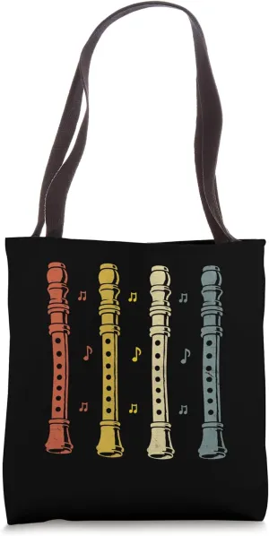 Retro Recorder Player Musical Instrument Musician Tote Bag