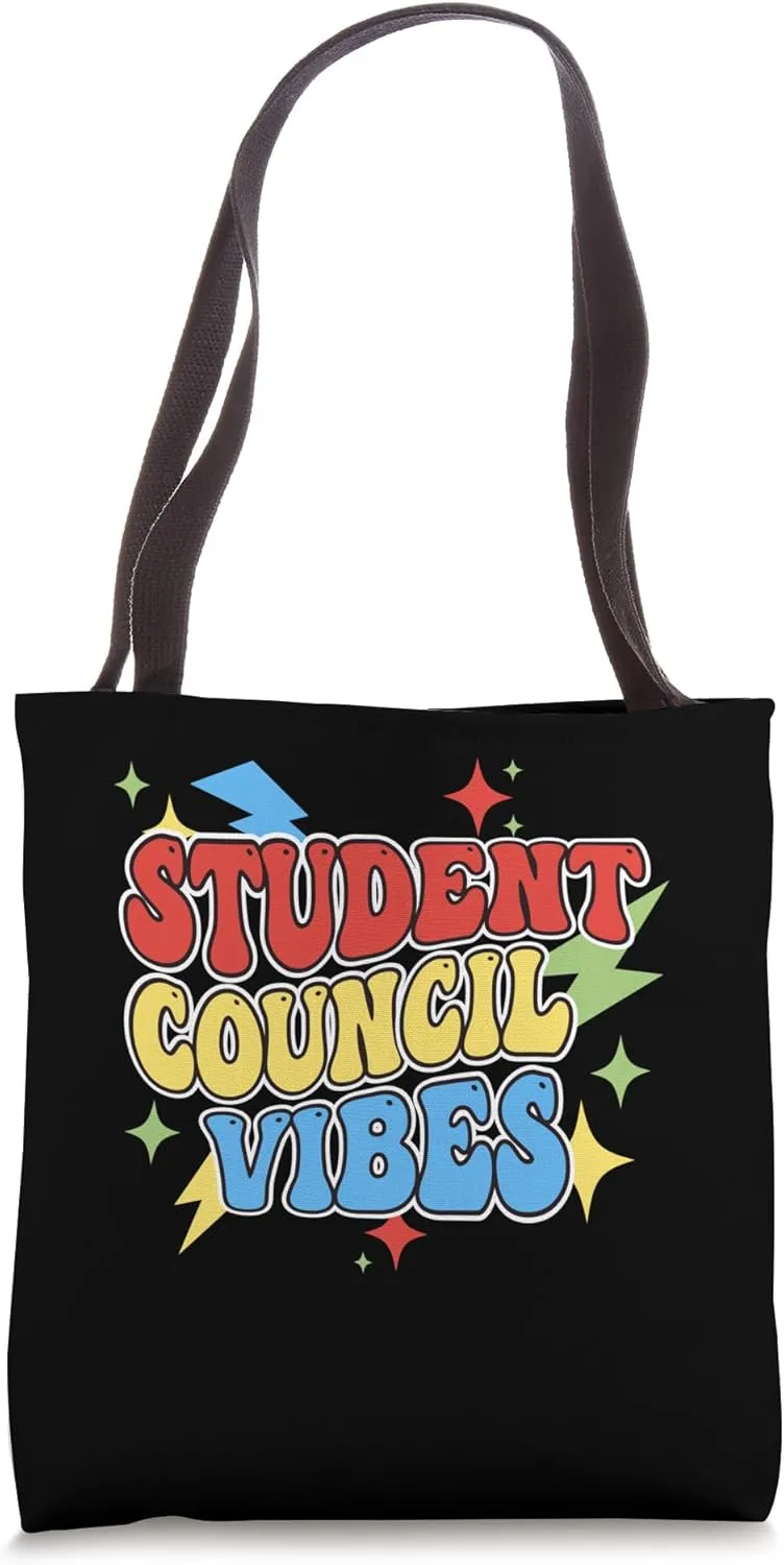 Retro Student Council Vibes Groovy School Student Council Tote Bag