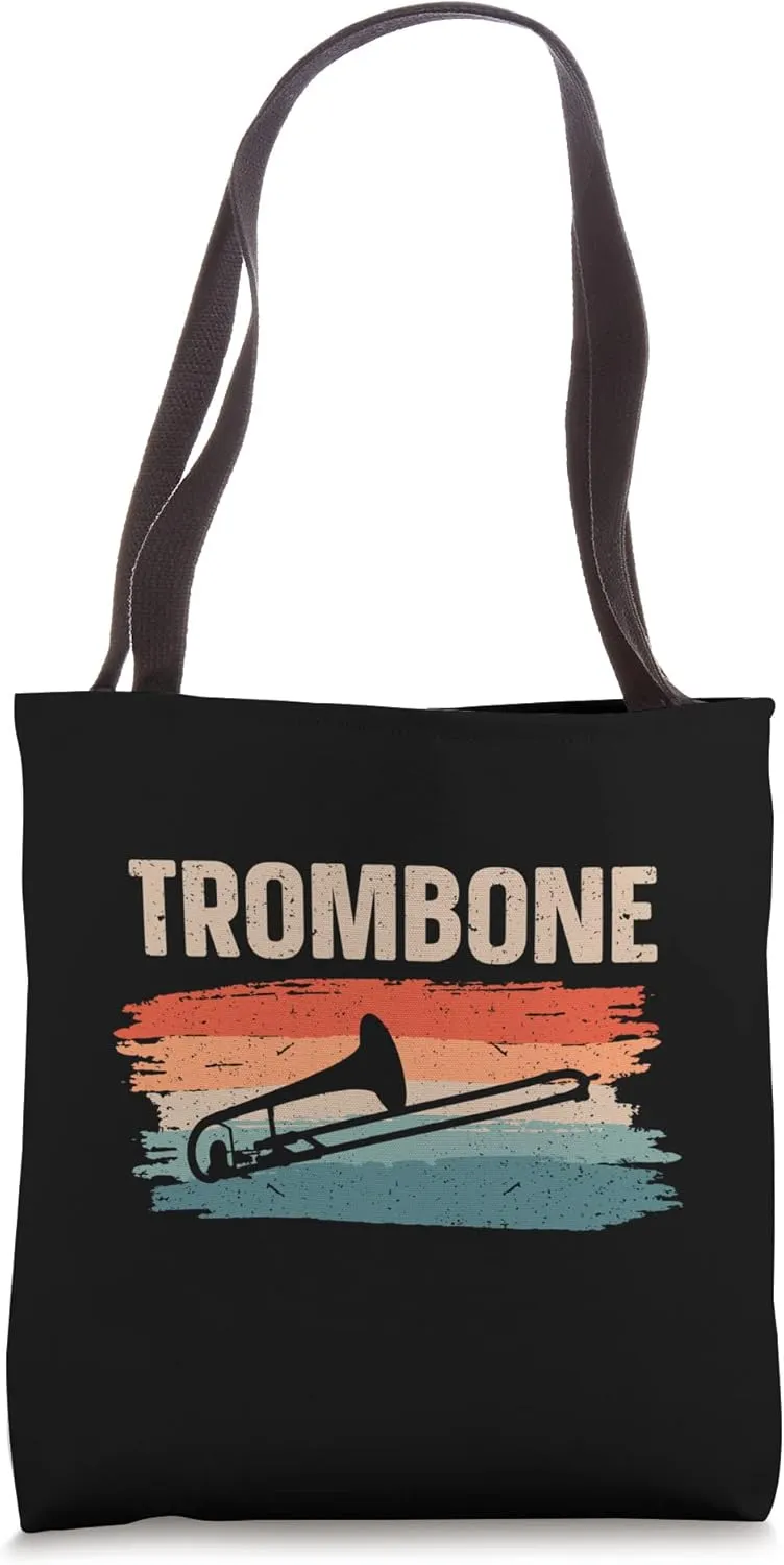 Retro Trombone Trombonist Music Instrument Instrumentalist Tote Bag