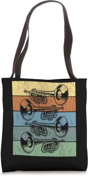 Retro Trumpet Player Trumpeters Musician Musical Instrument Tote Bag