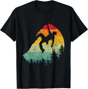 Retro Vintage Mountain Climber - Rock Climbing Bouldering T-Shirt