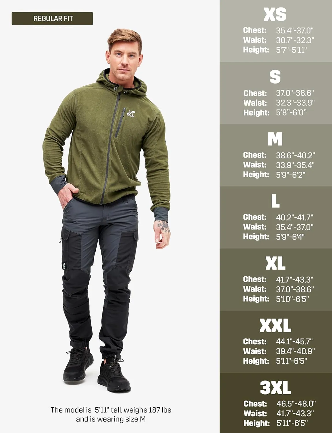 RevolutionRace Men's Trekker Hoodie, Fleece Jacket Great for Hiking and Outdoor Adventures