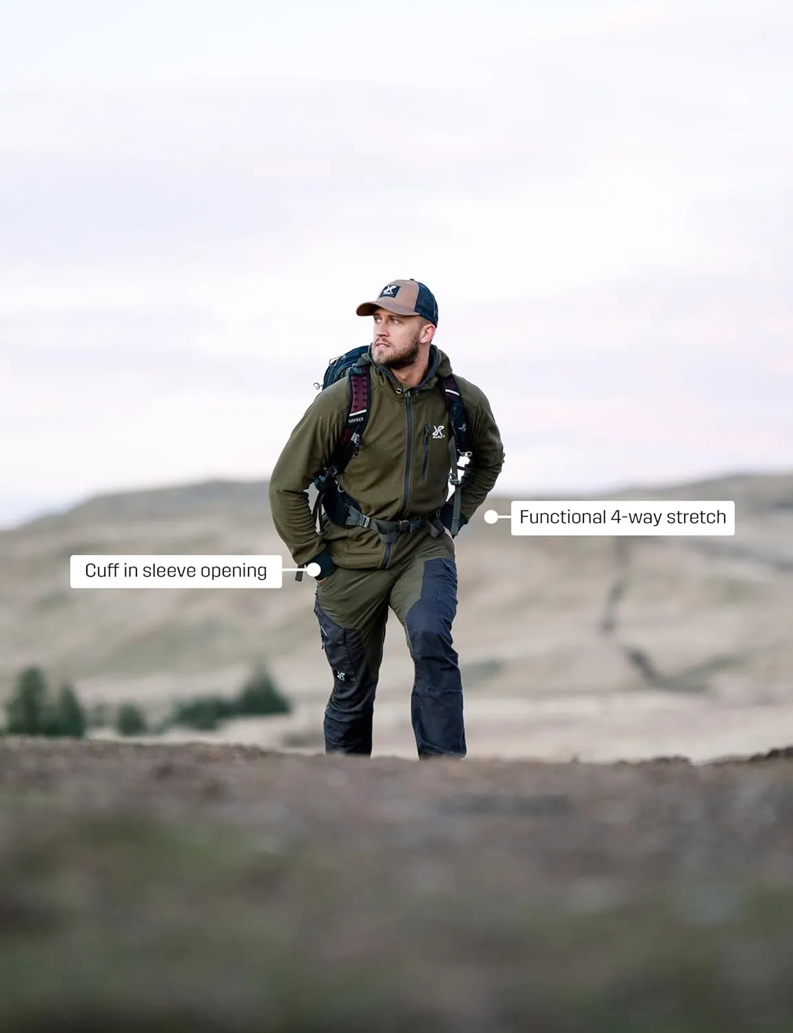 RevolutionRace Men's Trekker Hoodie, Fleece Jacket Great for Hiking and Outdoor Adventures