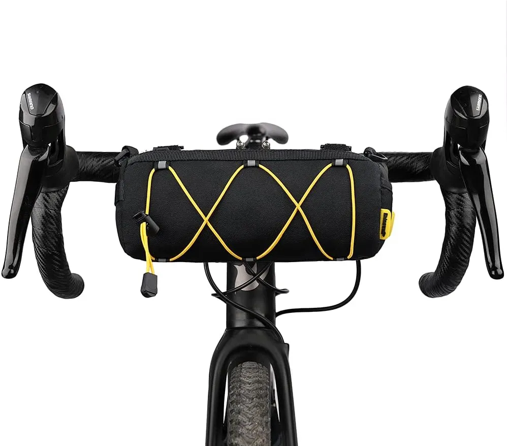 Rhinowalk Bike Handlebar Bag, Bicycle Front Bag Frame Storage Roll Bag Mountain Road Bikes Commuter Shoulder Bag Professional Cycling Accessories