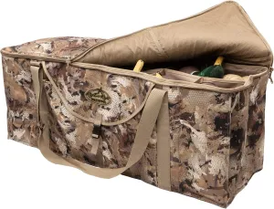 Rig'Em Right Waterfowl 12-Slot Deluxe Duck Decoy Slotted Hunting Bag with Padded Protection and Bottom Drains
