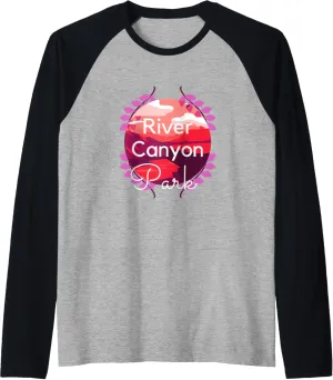 River Canyon Park Outdoor Nature Design Raglan Baseball Tee