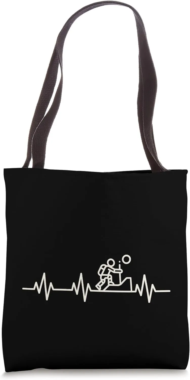 Rock Climbing Heartbeat Climbing EKG Heart Pulse Tote Bag