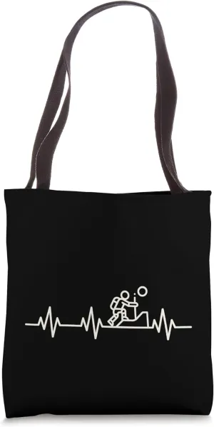Rock Climbing Heartbeat Climbing EKG Heart Pulse Tote Bag