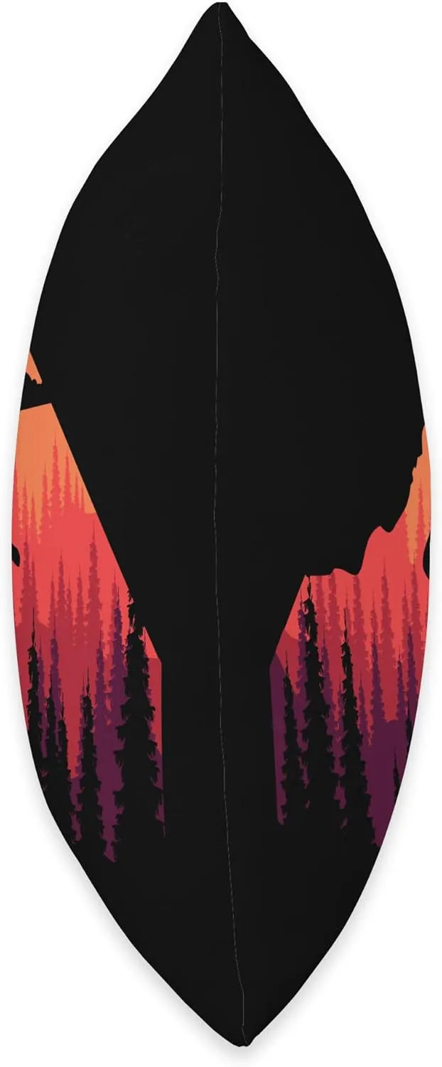 Rock Mountain Climbing Forest Nature Sunset Climber Boulder Throw Pillow
