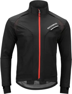 ROCKBROS Cycling Jackets for Men Winter Bike Jackets Thermal Windproof Jacket for Men Cold Weather Cycling Running Hiking
