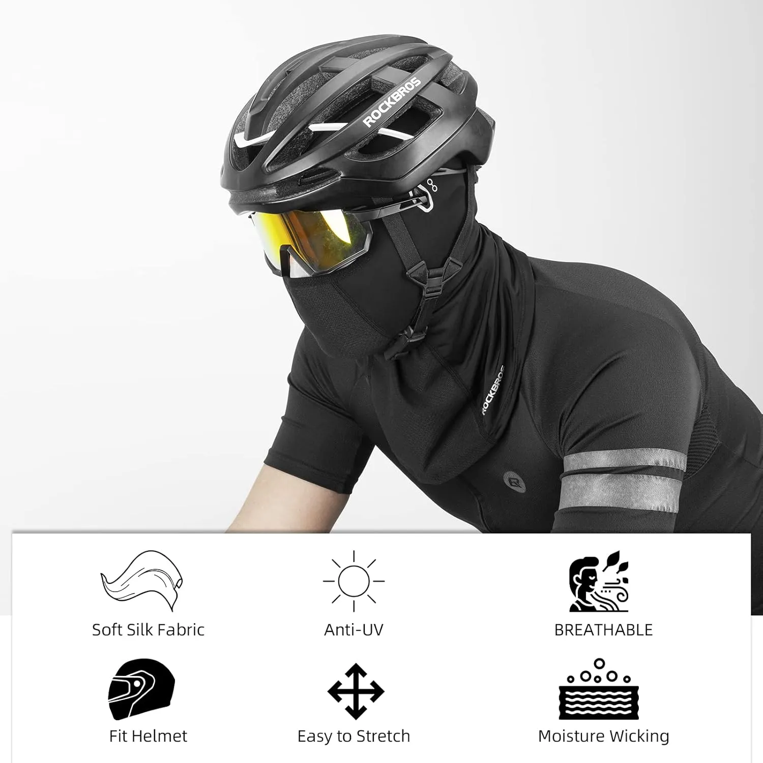 ROCKBROS Summer Balaclava Face Mask Cooling Neck Gaiter Breathable Face Covering Motorcycle Cycling for Men Women
