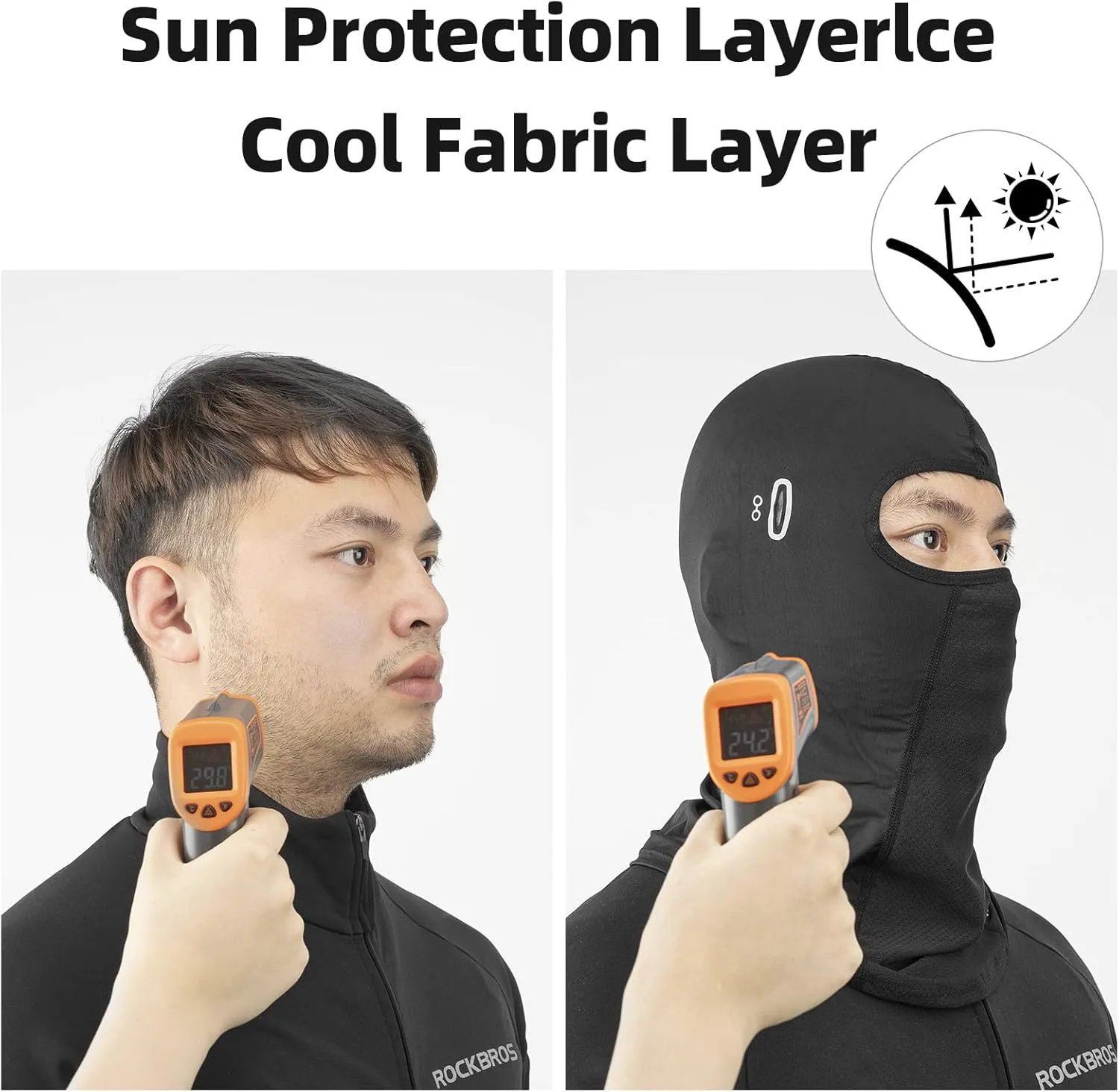 ROCKBROS Summer Balaclava Face Mask Cooling Neck Gaiter Breathable Face Covering Motorcycle Cycling for Men Women