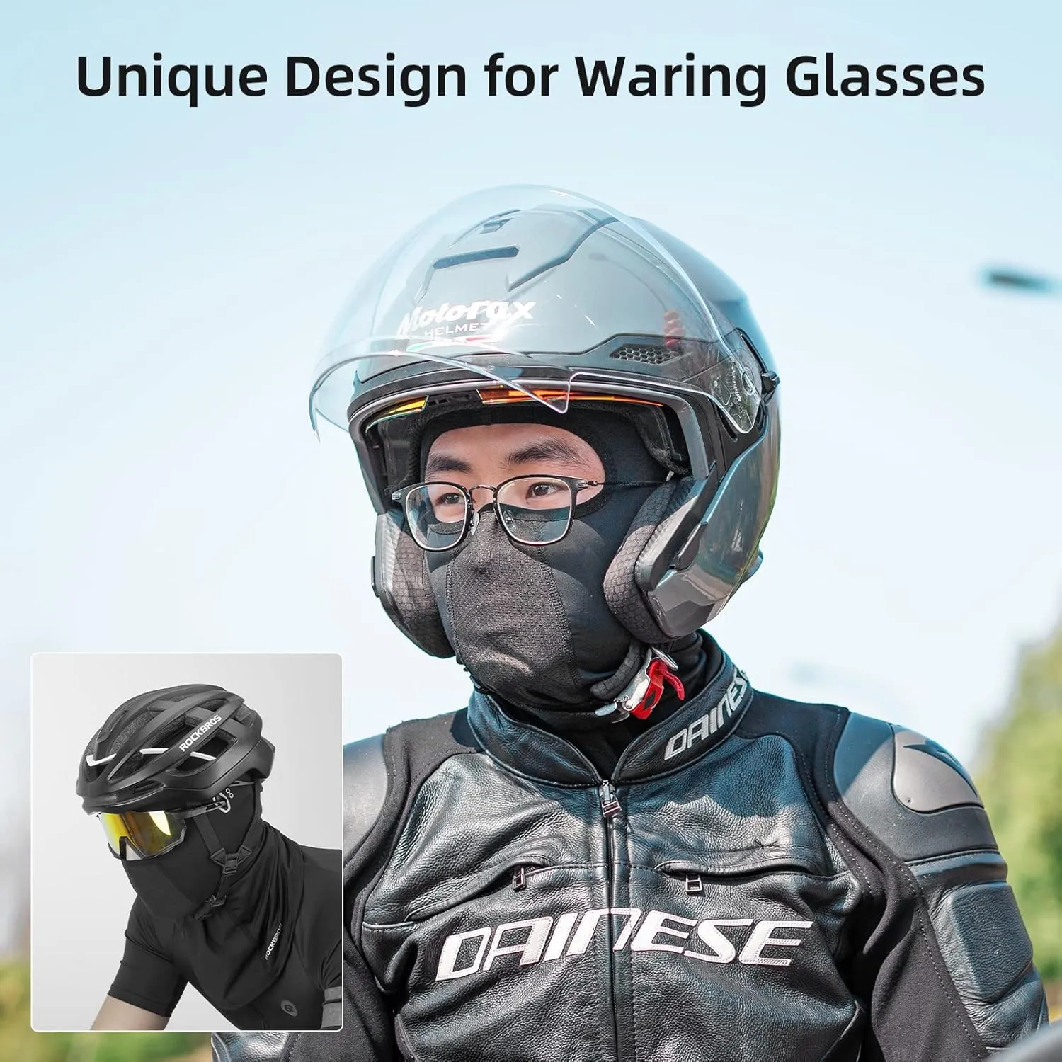 ROCKBROS Summer Balaclava Face Mask Cooling Neck Gaiter Breathable Face Covering Motorcycle Cycling for Men Women
