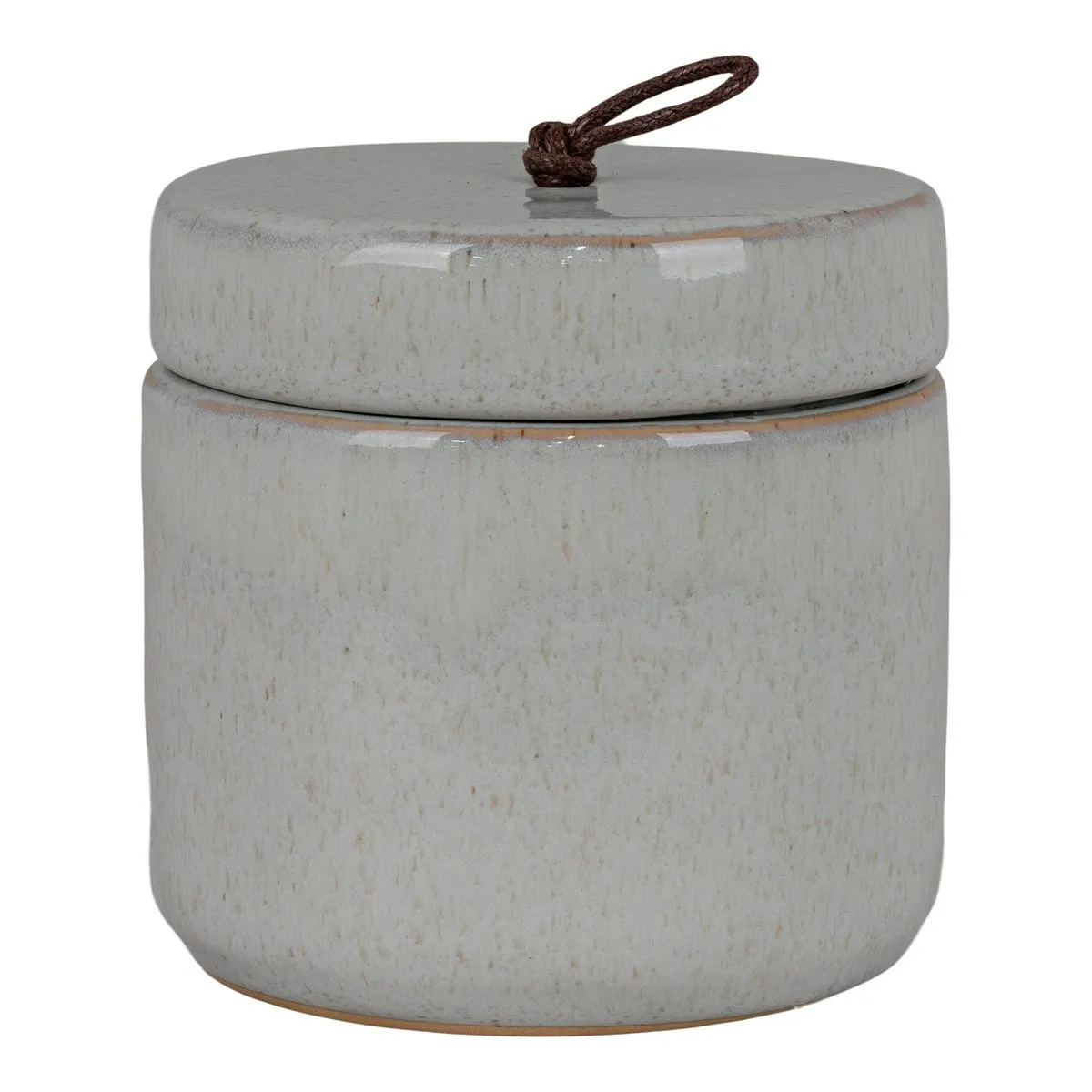 Rootz Ceramic Storage Jar with Lid - Stoneware Container - Rustic Home Decor - Minimalist Style - Ø10.5x10 cm