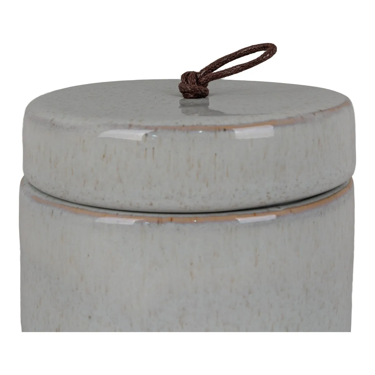 Rootz Ceramic Storage Jar with Lid - Stoneware Container - Rustic Home Decor - Minimalist Style - Ø10.5x10 cm