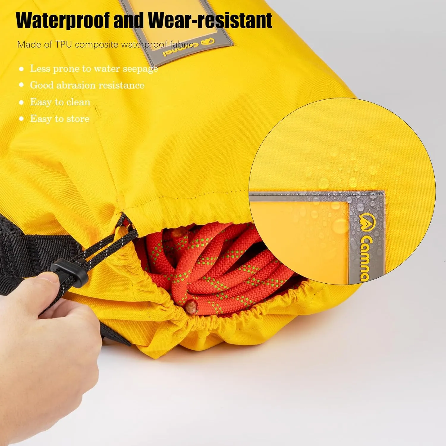 Rope Bag, Large Capacity Climbing Rope Bag, Arborist Throw Bag, Rock Climbing Backpack, Waterproof Folding Shoulder Backpack with Tightness and Carry Straps, Climbing Gear Bag(100feet)