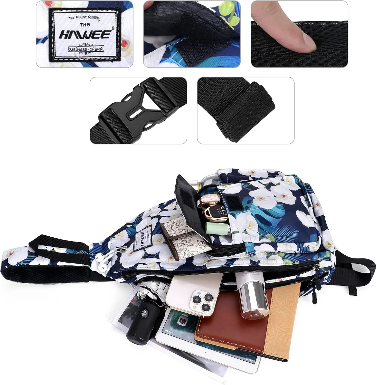 Rope Sling Bag for Women Men Casual Cross Body Daypack Backpack Adjustable Strap Water Repellent for Travel/Sport