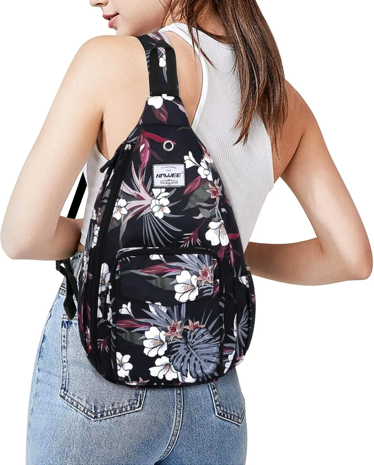 Rope Sling Bag for Women Men Casual Cross Body Daypack Backpack Adjustable Strap Water Repellent for Travel/Sport
