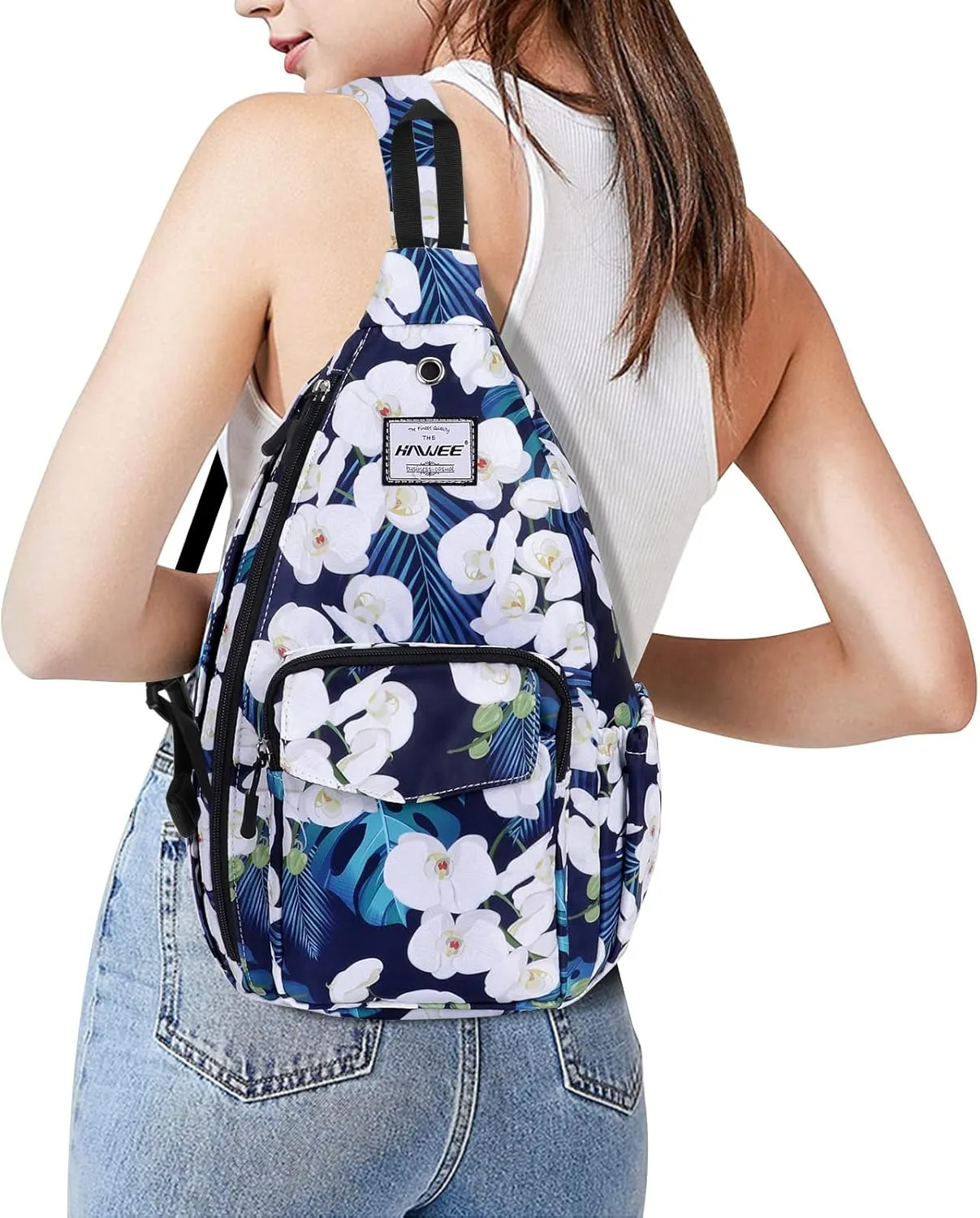 Rope Sling Bag for Women Men Casual Cross Body Daypack Backpack Adjustable Strap Water Repellent for Travel/Sport