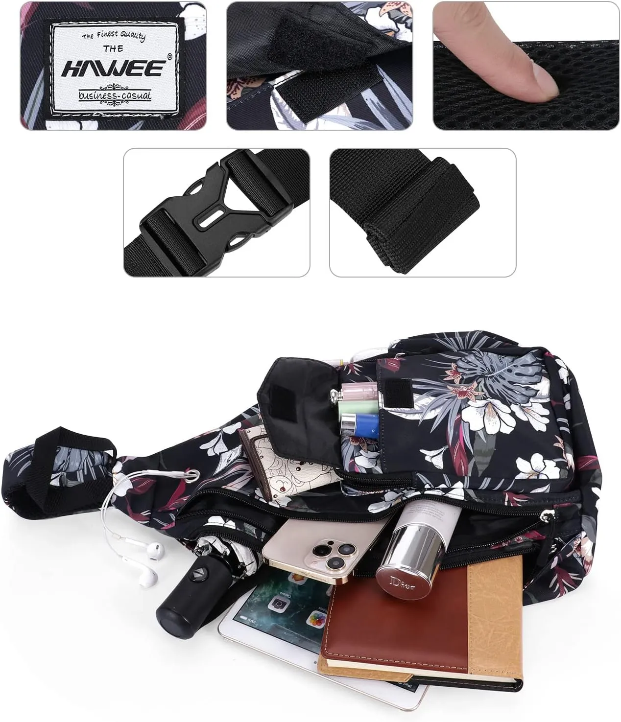 Rope Sling Bag for Women Men Casual Cross Body Daypack Backpack Adjustable Strap Water Repellent for Travel/Sport