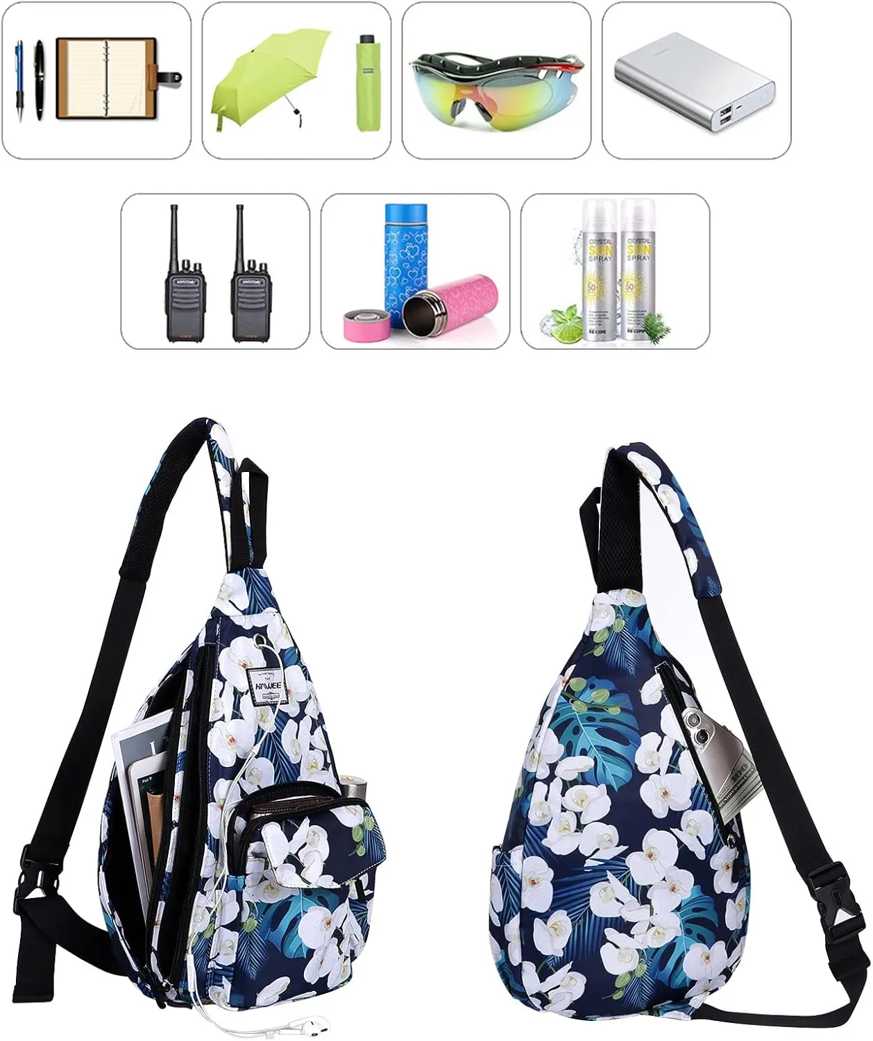 Rope Sling Bag for Women Men Casual Cross Body Daypack Backpack Adjustable Strap Water Repellent for Travel/Sport