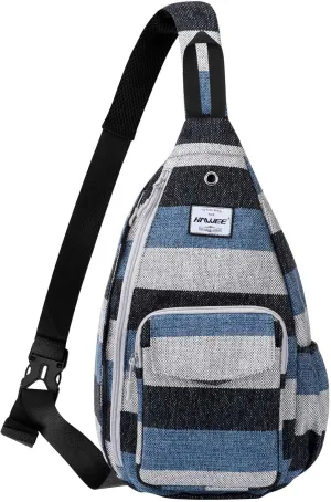 Rope Sling Bag for Women Men Casual Cross Body Daypack Backpack Adjustable Strap Water Repellent for Travel/Sport