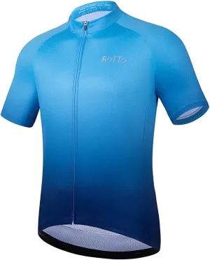 ROTTO Cycling Jersey Mens Bike Shirt Short Sleeve Gradient Color Series