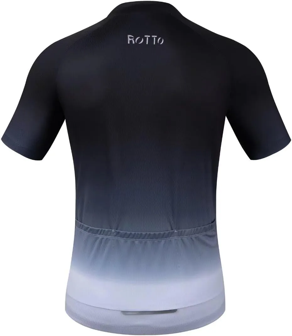 ROTTO Cycling Jersey Mens Bike Shirt Short Sleeve Gradient Color Series