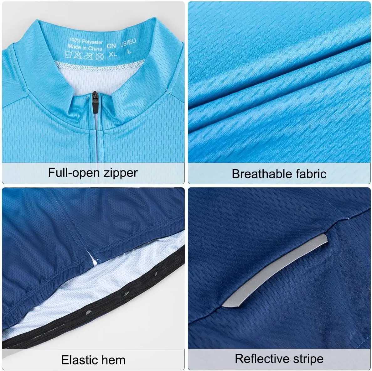 ROTTO Cycling Jersey Mens Bike Shirt Short Sleeve Gradient Color Series
