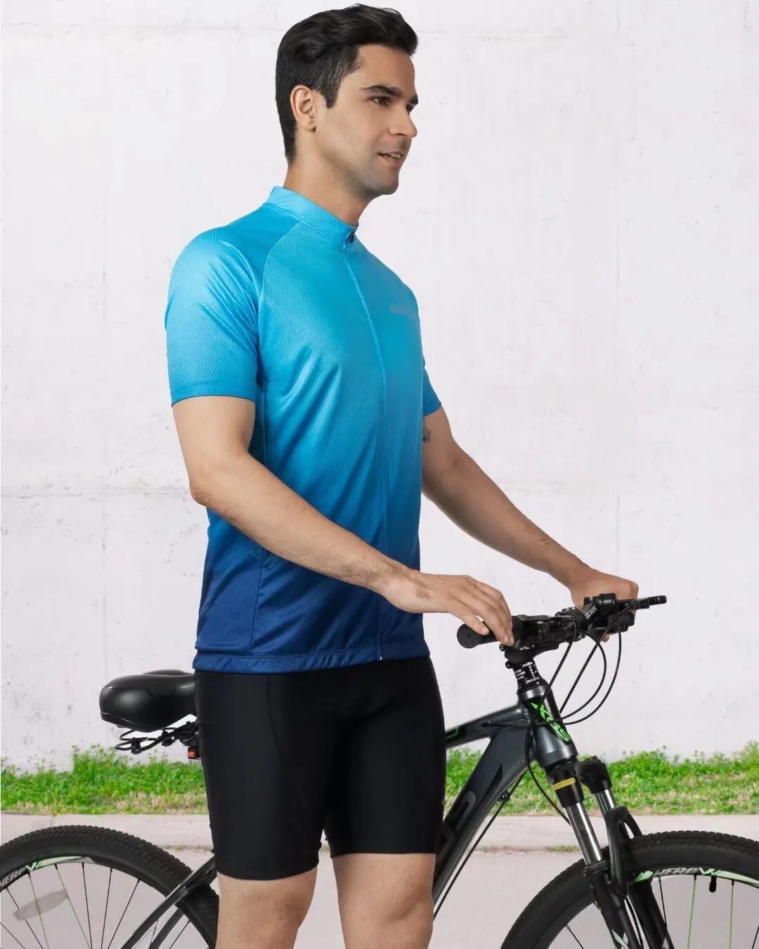 ROTTO Cycling Jersey Mens Bike Shirt Short Sleeve Gradient Color Series