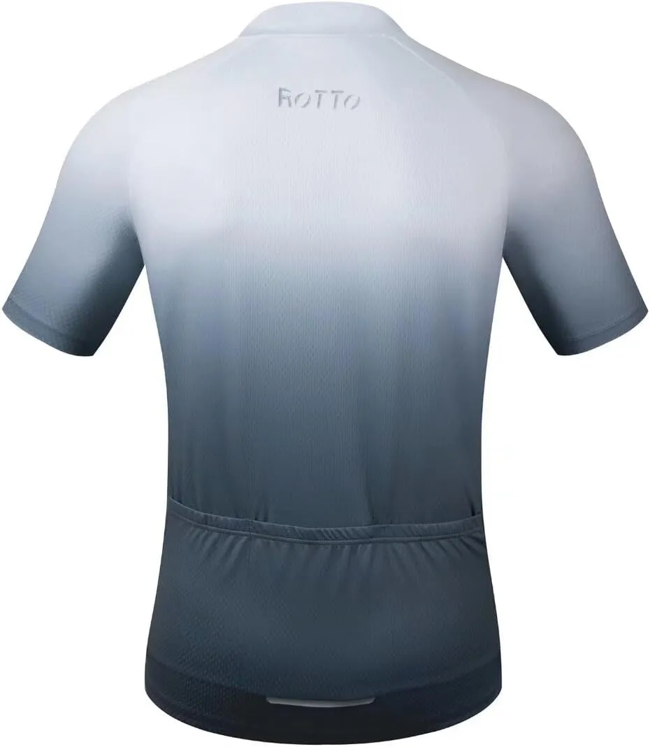 ROTTO Cycling Jersey Mens Bike Shirt Short Sleeve Gradient Color Series