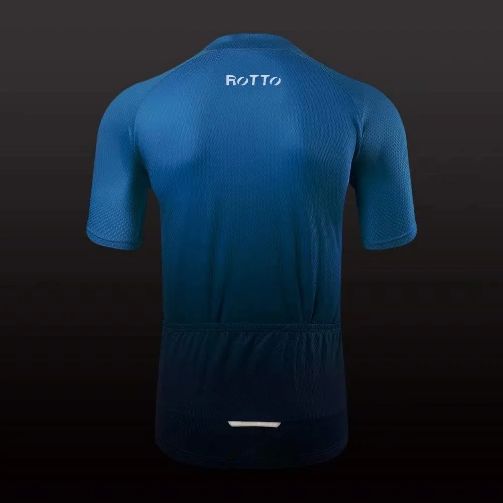 ROTTO Cycling Jersey Mens Bike Shirt Short Sleeve Gradient Color Series