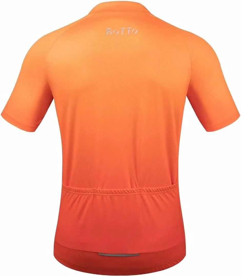 ROTTO Cycling Jersey Mens Bike Shirt Short Sleeve Gradient Color Series