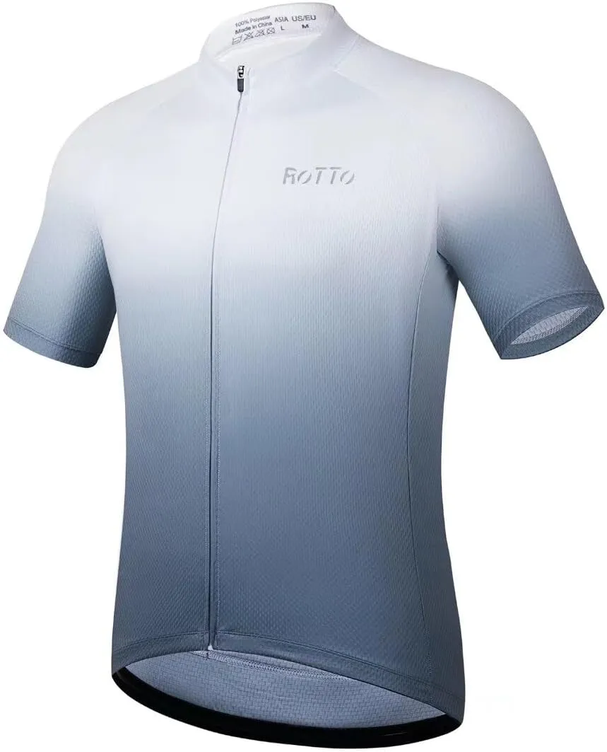 ROTTO Cycling Jersey Mens Bike Shirt Short Sleeve Gradient Color Series