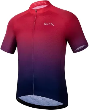 ROTTO Cycling Jersey Mens Bike Shirt Short Sleeve Gradient Color Series