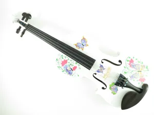 Rozanna's Violins Butterfly Dream II White Violin Outfit w/ Greco sides 1/2 Size