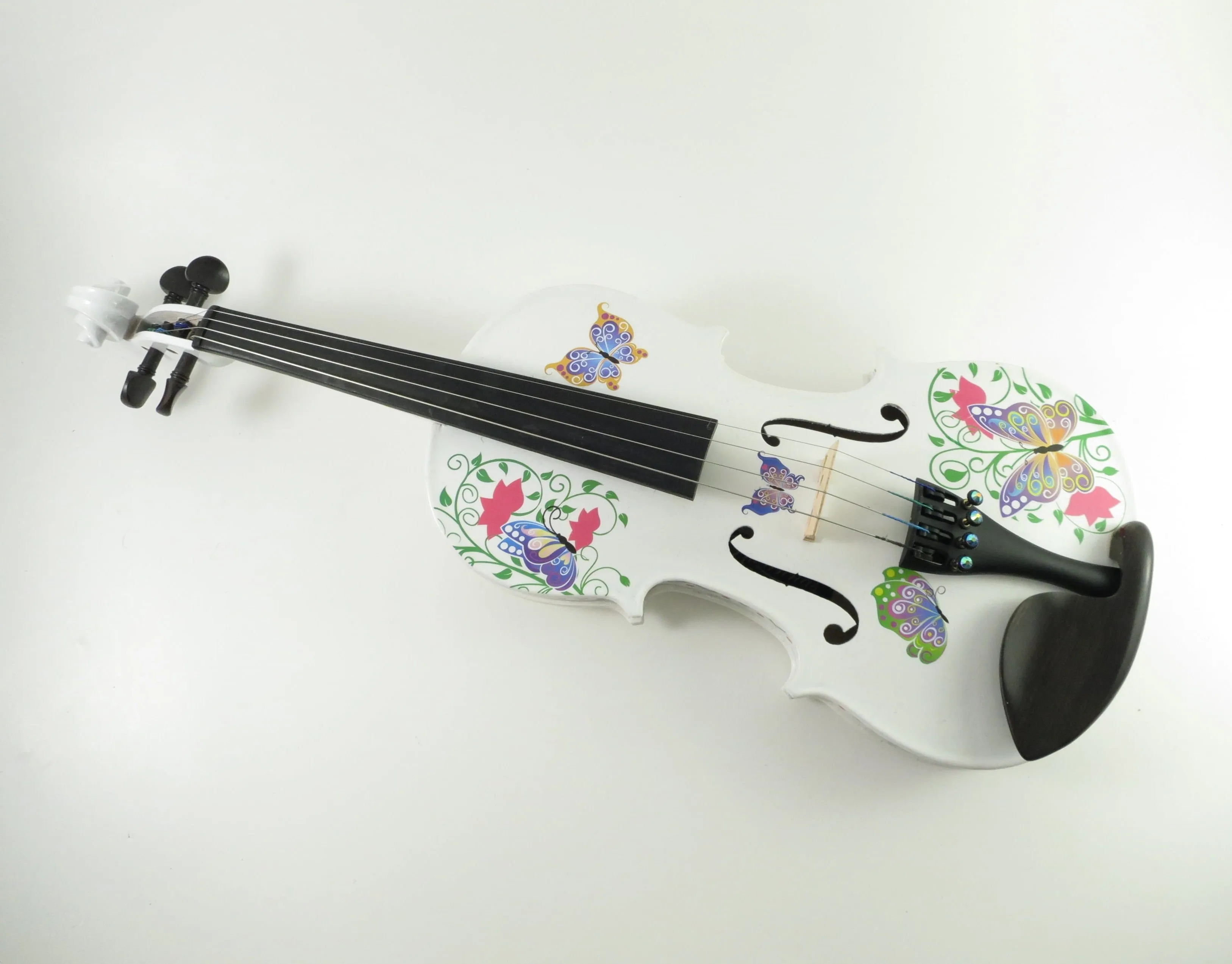 Rozanna's Violins Butterfly Dream II White Violin Outfit w/ Greco sides 1/2 Size