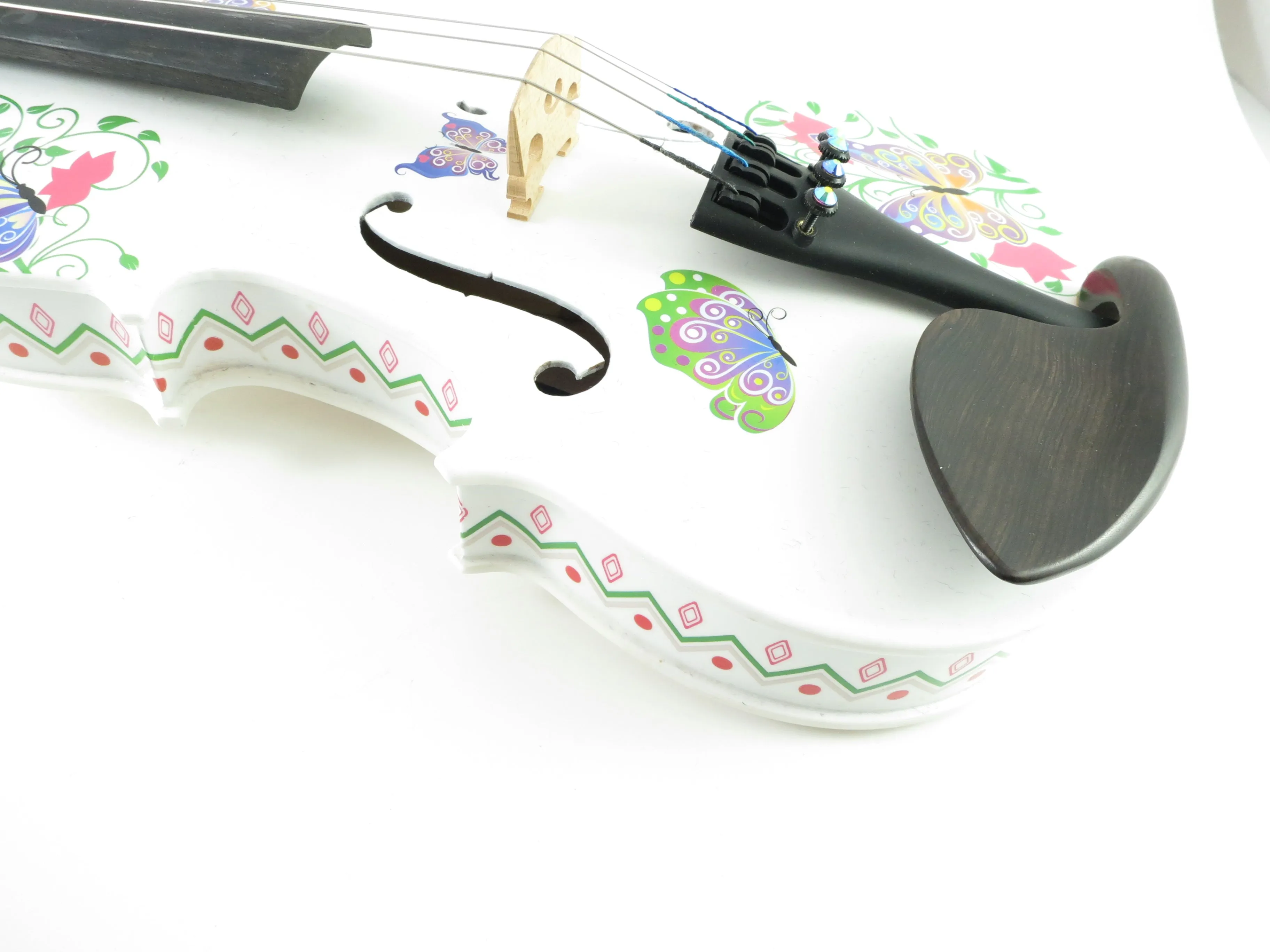 Rozanna's Violins Butterfly Dream II White Violin Outfit w/ Greco Sides 4/4 Size