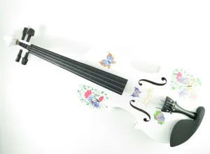 Rozanna's Violins Butterfly Dream II White Violin Outfit w/ Greco Sides 4/4 Size