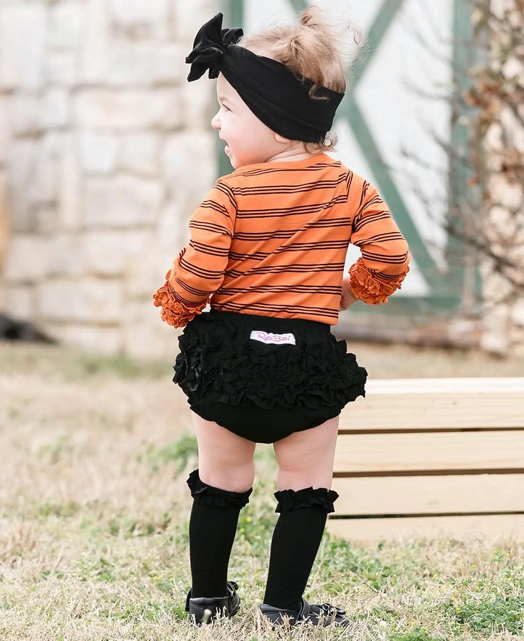 RuffleButts® Baby/Toddler Girls Ruffled Woven Bloomer