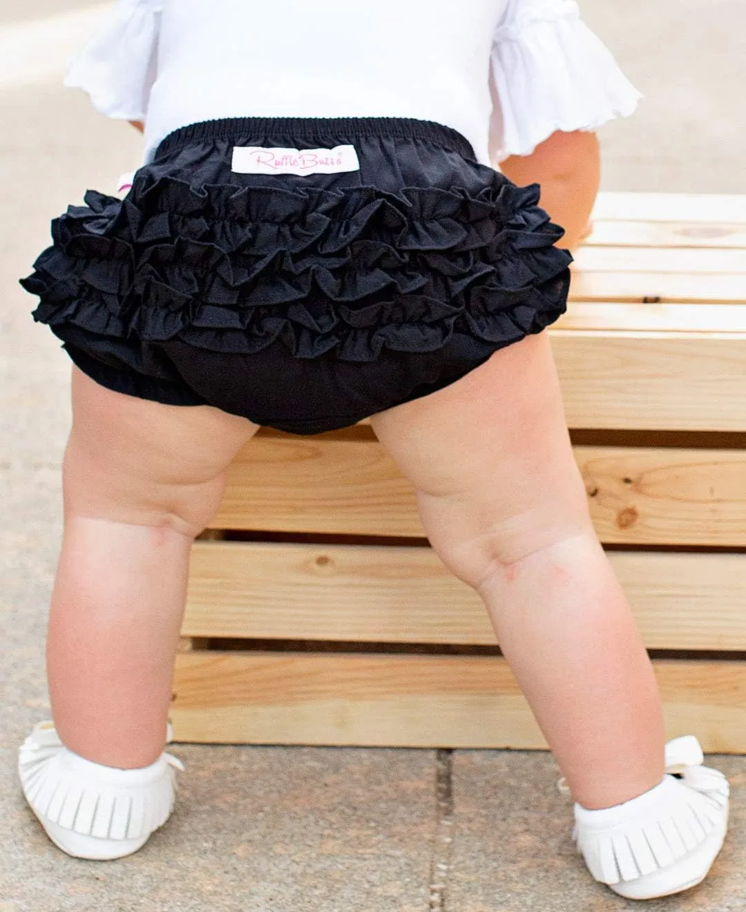 RuffleButts® Baby/Toddler Girls Ruffled Woven Bloomer