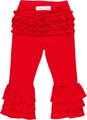 RuffleButts® Baby/Toddler Girls Stretchy Flare Pants w/Ruffles
