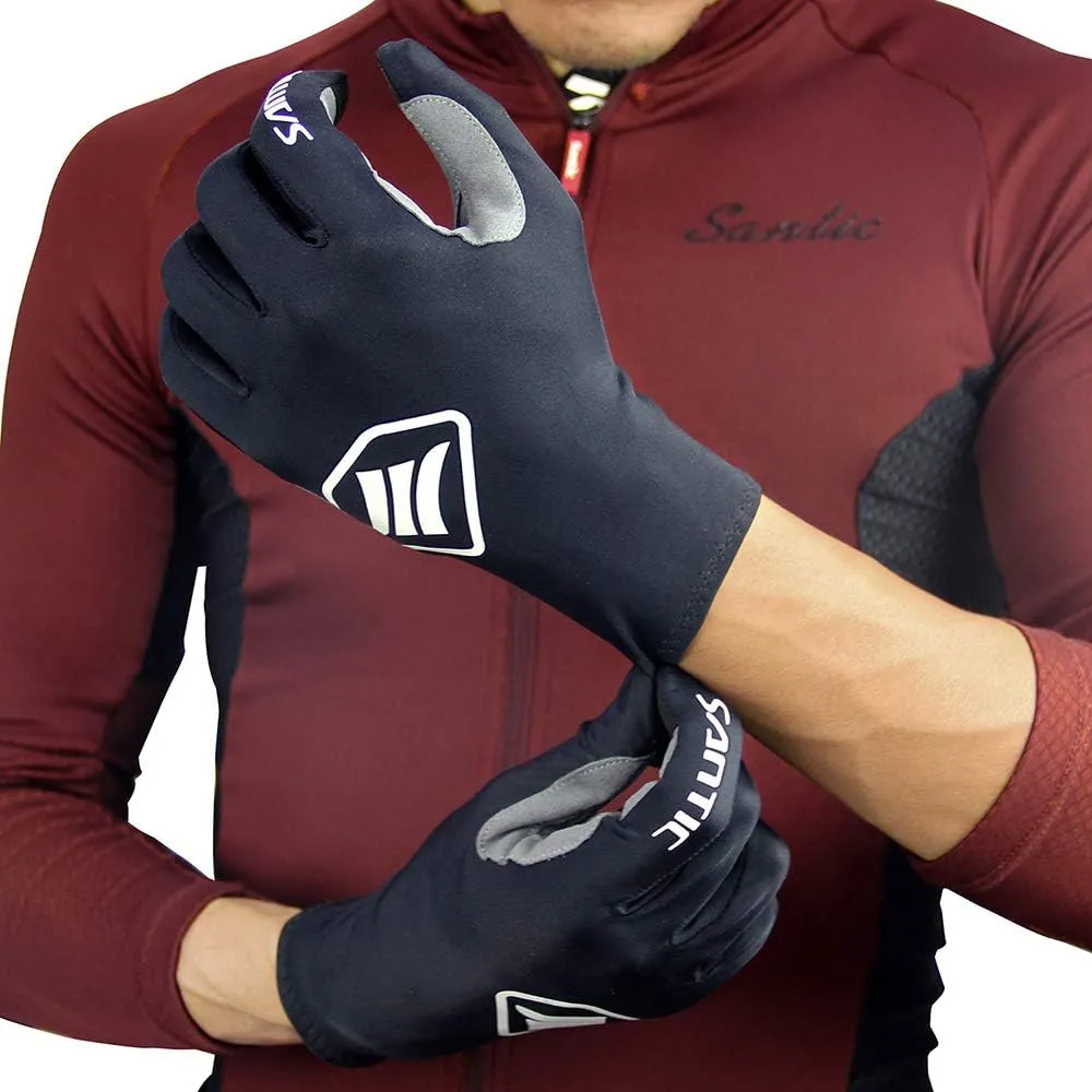 Santic Cycling Gloves for Men Winter Full Finger Thermal Cycle Gloves Touch Screen